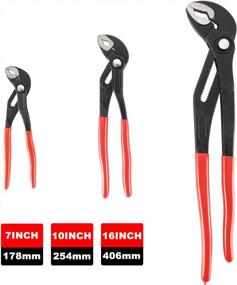 img 1 attached to HighFree 3 Piece Water Pump Pliers Set - 7", 10", And 16" Channel Lock Pliers With Quick Adjustment Grips For Any Shape Object