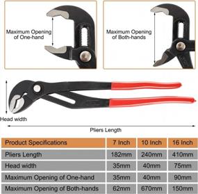 img 3 attached to HighFree 3 Piece Water Pump Pliers Set - 7", 10", And 16" Channel Lock Pliers With Quick Adjustment Grips For Any Shape Object