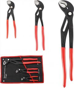 img 4 attached to HighFree 3 Piece Water Pump Pliers Set - 7", 10", And 16" Channel Lock Pliers With Quick Adjustment Grips For Any Shape Object