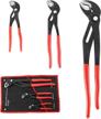 highfree 3 piece water pump pliers set - 7", 10", and 16" channel lock pliers with quick adjustment grips for any shape object logo