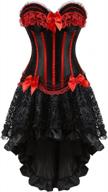 women's frawirshau corset dress bustier lingerie top & steampunk skirt burlesque halloween costume логотип
