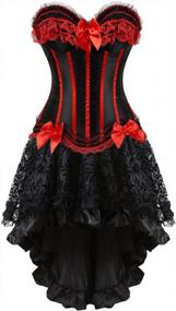 img 4 attached to Women'S Frawirshau Corset Dress Bustier Lingerie Top & Steampunk Skirt Burlesque Halloween Costume