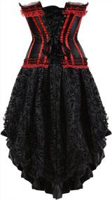 img 2 attached to Women'S Frawirshau Corset Dress Bustier Lingerie Top & Steampunk Skirt Burlesque Halloween Costume