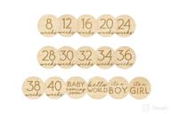 🤰 pearhead pregnancy journey milestone discs, wooden weekly growth markers, photo prop cards for pregnancy announcement and baby arrival, mother’s day accessory logo