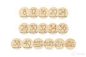 img 4 attached to 🤰 Pearhead Pregnancy Journey Milestone Discs, Wooden Weekly Growth Markers, Photo Prop Cards for Pregnancy Announcement and Baby Arrival, Mother’s Day Accessory