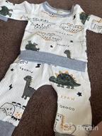 img 1 attached to Newborn Infant Baby Boy Clothes: Gender Neutral Dinosaur Animal Sweatshirts & Pants Outfits For Fall/Winter review by Heather Welsh
