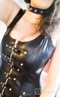 img 1 attached to Women'S Steampunk Punk Rock Faux Leather Buckle Up Corset Bustier Basque Top By YIANNA review by Chris Vargas