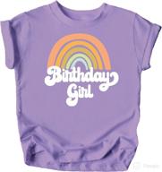 🌈 vibrant retro rainbow birthday girl shirts - perfect outfits for baby and toddler girls! логотип