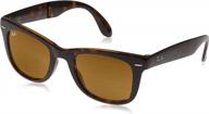 ray ban folding wayfarer tortoise plastic logo