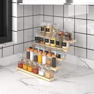 🌶️ vaehold 5-tier spice rack organizer - space saving wooden display shelf for cabinets & countertops - efficient seasoning & jewelry storage logo