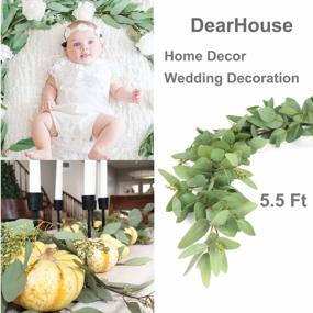 img 3 attached to 🌿 DearHouse 5.5Ft Seeded Eucalyptus Garland: Faux Greenery Wedding Backdrop and Wall Decor