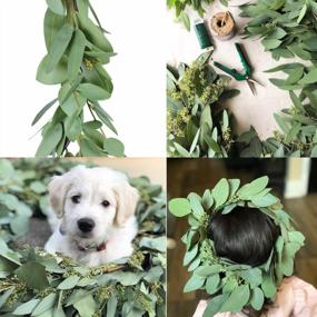 img 1 attached to 🌿 DearHouse 5.5Ft Seeded Eucalyptus Garland: Faux Greenery Wedding Backdrop and Wall Decor