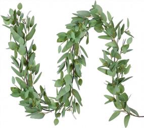 img 4 attached to 🌿 DearHouse 5.5Ft Seeded Eucalyptus Garland: Faux Greenery Wedding Backdrop and Wall Decor