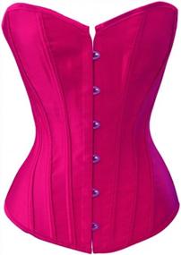 img 2 attached to Satin Overbust Corset With Lace-Up And Strong Boning For Sexy Waist Cinching - Black, White, And Red Options Available
