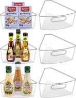 🗂️ jeisslia 26" lazy susan organizer bins - 6 pack plastic storage bins with non-slip pads - food safe and bpa free logo