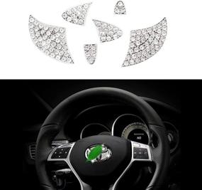 img 3 attached to 🚗 Bling Sticker Steering Wheel Emblem Kit for Toyota Corolla, Highlander, Avalon, Camry, RAV4 - Includes 2 Pcs Cup Holder Insert Coasters with Ring Sticker, 5 Set of Bling Interior Decorations