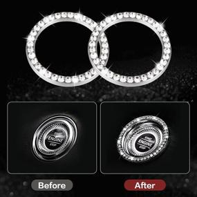 img 1 attached to 🚗 Bling Sticker Steering Wheel Emblem Kit for Toyota Corolla, Highlander, Avalon, Camry, RAV4 - Includes 2 Pcs Cup Holder Insert Coasters with Ring Sticker, 5 Set of Bling Interior Decorations