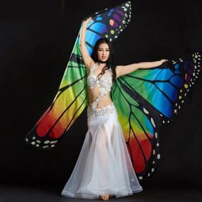 img 2 attached to MUNAFIE Colorful Butterfly Wings Performance Costumes for Belly Dance, Halloween, Christmas Party