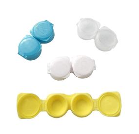 img 4 attached to Assorted Color 100-Pack Flip-Top Contact Lens Holder Storage Box Container with Tight Lid