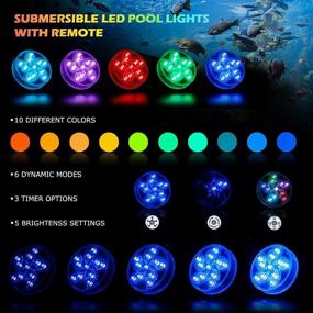 img 2 attached to WGCC Submersible LED Pool Lights, IP68 Waterproof Shower LED Lights, Magnetic Bathtub Light With Suction Cup, RF Remote Pool Led Lights Underwater For Pond Fountain Aquariums Vase Garden Party - 4Pcs