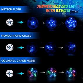 img 3 attached to WGCC Submersible LED Pool Lights, IP68 Waterproof Shower LED Lights, Magnetic Bathtub Light With Suction Cup, RF Remote Pool Led Lights Underwater For Pond Fountain Aquariums Vase Garden Party - 4Pcs