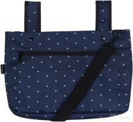 👜 snapster snap on tote bag: stylish navy/white pin dot for walker, stroller or shopping cart logo