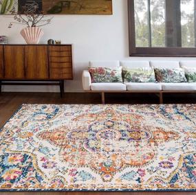 img 4 attached to Add A Bohemian Flair To Your Space With Rugshop'S Vintage Distressed Area Rug - 5' X 7' Multi