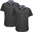 big and tall men's casual shirts - solid short sleeve button-up 2-pack logo
