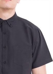 img 2 attached to Big And Tall Men'S Casual Shirts - Solid Short Sleeve Button-Up 2-Pack
