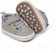 stylish and comfortable baby moccasins: soft sole pu leather sneakers for infant first walkers logo