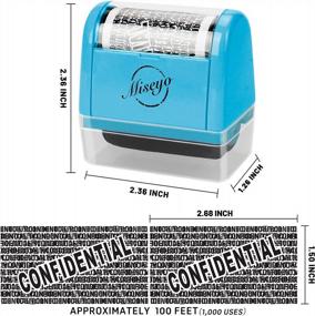 img 3 attached to Miseyo Wide Roller Stamp Identity Theft Stamp 1.5 Inch Perfect For Privacy Protection - Blue