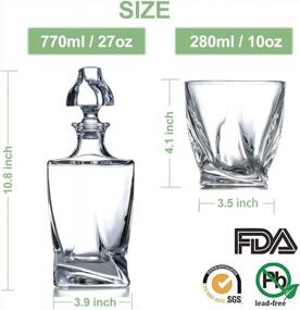 img 2 attached to Lead-Free Crystal Whiskey Decanter Set With Glass Drink Tumblers (5-Pcs) For Bourbon, Scotch, Brandy, Rum, And Liquor, Including Whiskey Stones, Presented In An Exquisite Gift Box