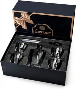 img 3 attached to Lead-Free Crystal Whiskey Decanter Set With Glass Drink Tumblers (5-Pcs) For Bourbon, Scotch, Brandy, Rum, And Liquor, Including Whiskey Stones, Presented In An Exquisite Gift Box