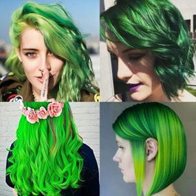 img 1 attached to Green Hair Coloring Wax Temporary Hair Clay Pomades 4.23 Oz,Natural Hair Dye Material Disposable Hair Styling Clay Ash For Cosplay,Halloween,Party