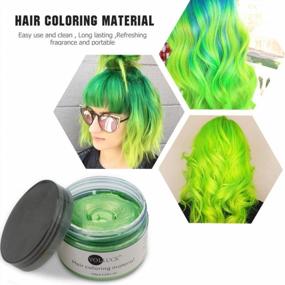 img 3 attached to Green Hair Coloring Wax Temporary Hair Clay Pomades 4.23 Oz,Natural Hair Dye Material Disposable Hair Styling Clay Ash For Cosplay,Halloween,Party
