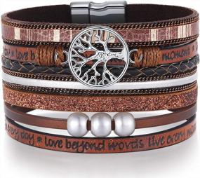 img 4 attached to Потрясающие кожаные браслеты «Древо жизни» для женщин: идеальные подарки на Рождество и день рождения для девочек-подростков