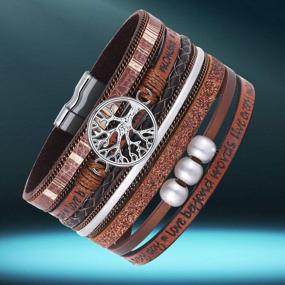 img 1 attached to Потрясающие кожаные браслеты «Древо жизни» для женщин: идеальные подарки на Рождество и день рождения для девочек-подростков