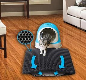 img 1 attached to 🐾 Double-Layer Pet Litter Mat - 12x12" or 30x30cm, Honeycomb Design, Waterproof, Easy to Clean - Ideal for Cats and Dogs