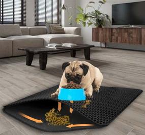 img 4 attached to 🐾 Double-Layer Pet Litter Mat - 12x12" or 30x30cm, Honeycomb Design, Waterproof, Easy to Clean - Ideal for Cats and Dogs