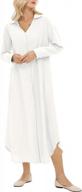 white linen maxi dress with pockets - miqieer women's button down long sleeve casual loose dress logo