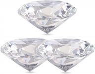 jucoan 3 pack 80 mm/3.15 inch crystal diamond paperweight, clear k9 sparking glass diamond jewels wedding decorations table centerpieces home decor logo