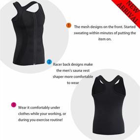 img 3 attached to Sauna Sweat Vest Tank Top For Men - Accelerate Weight Loss, Waist Trimming And Fitness Training With BRABIC
