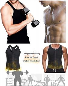 img 2 attached to Sauna Sweat Vest Tank Top For Men - Accelerate Weight Loss, Waist Trimming And Fitness Training With BRABIC