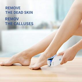 img 1 attached to Rechargeable Electric Callus Remover Pedicure Tool For Soft, Smooth Feet - Dead Skin And Hard Cracked Heel Removal Blue