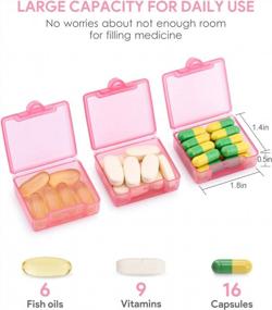 img 3 attached to Barhon Pink Pocket Pill Case 3 Pack - Daily Single Mini Pill Box Organizer For Vitamins, Fish Oil & Supplements - Portable For Purse And Travel - Optimized For Search Engines