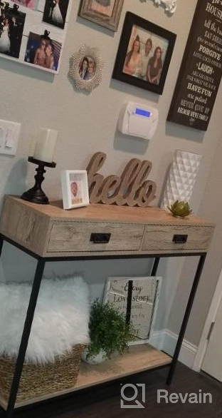 img 1 attached to Modern Oak Wood Console Table With Drawers And Shelf - Ideal For Hallways, Living Rooms And Entryways! review by Douglas First