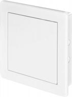 6" x 6" white access panel door cover plate with box lock and latch logo