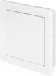 6" x 6" white access panel door cover plate with box lock and latch logo