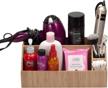 bamboo bathroom organizer tray caddy - perfect for beauty products, hair care, makeup, and more logo