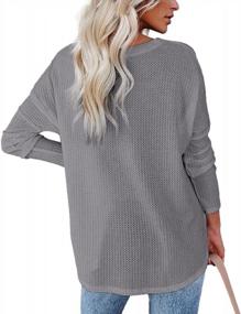 img 1 attached to Women'S Waffle Knit Tunic Blouse With V-Neck, Button-Up Henley Shirt, Loose Fit, And Long Sleeves By Yanekop